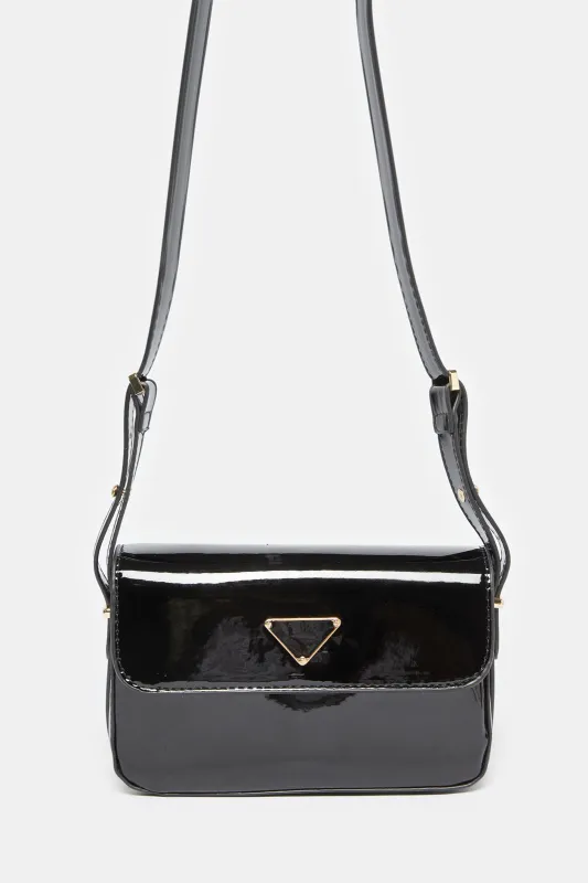 Women Black Embellished Messenger Bag sold by Redtag