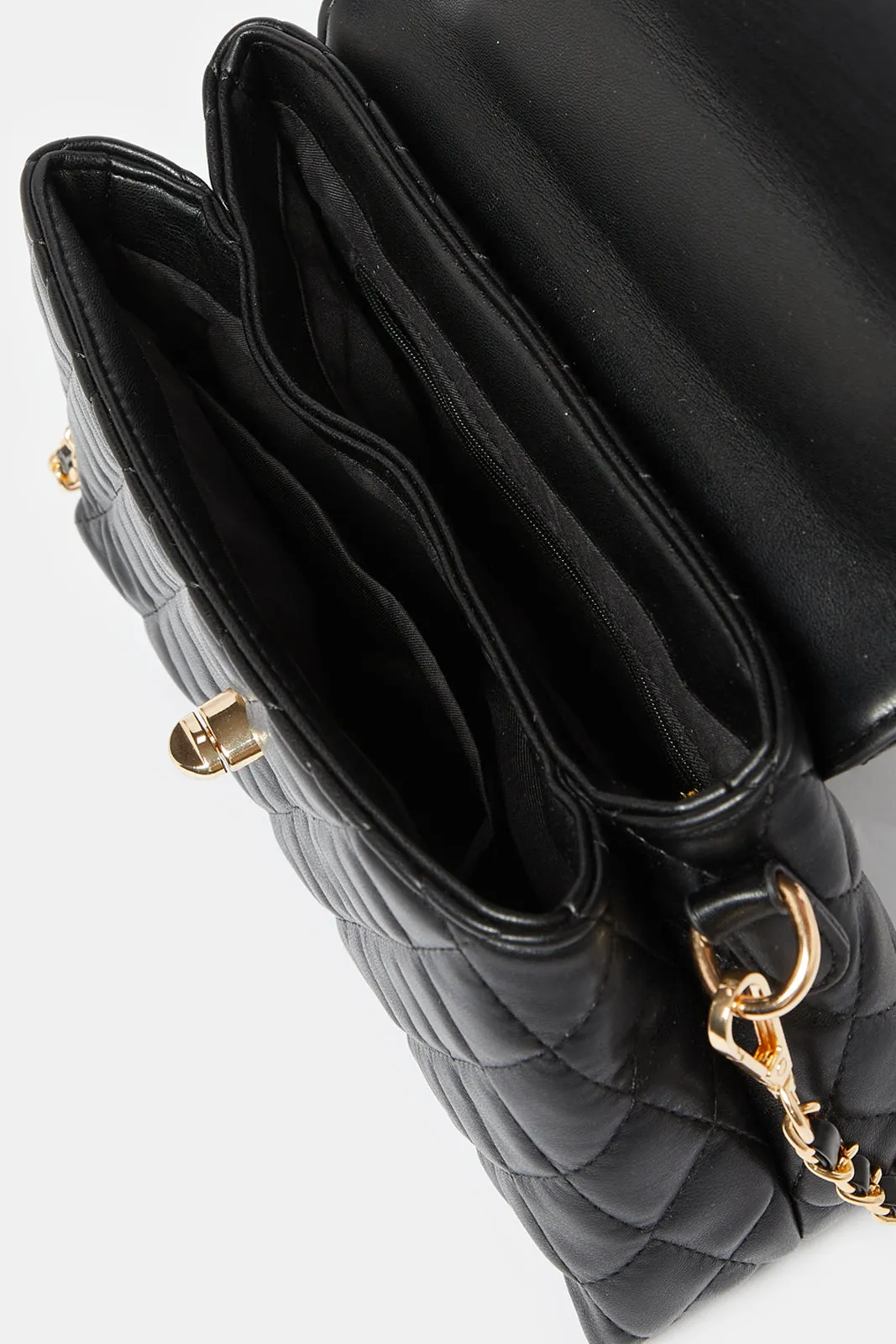 Women Black Quilted Day Bag sold by Redtag product image thumbnail 4