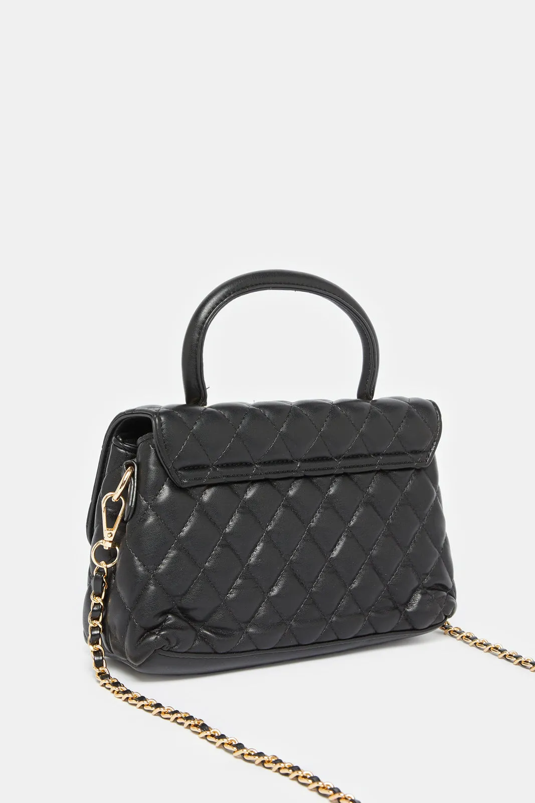 Women Black Quilted Day Bag sold by Redtag product image thumbnail 2