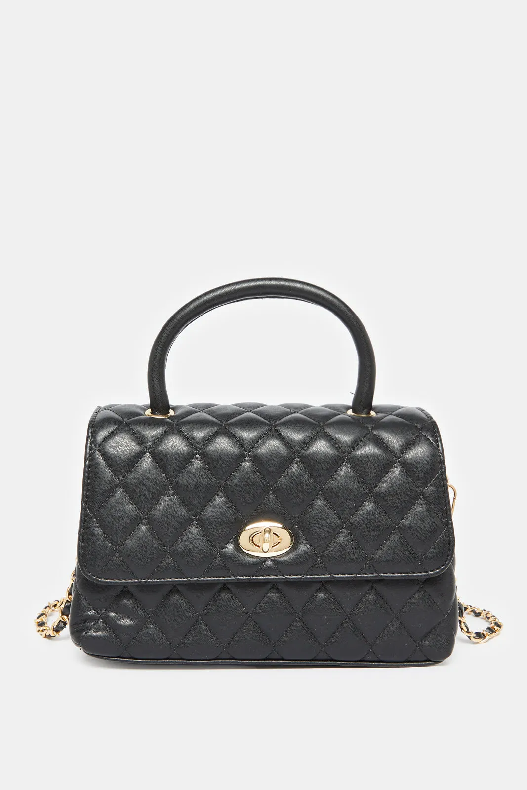 Women Black Quilted Day Bag sold by Redtag