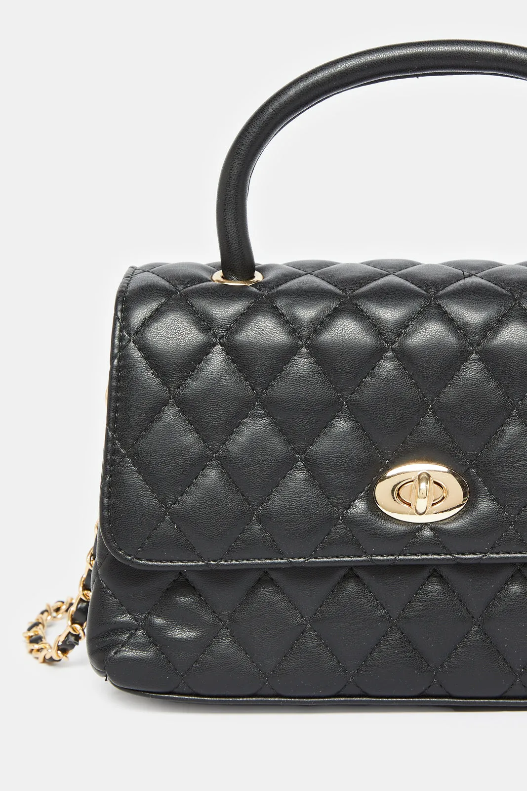 Women Black Quilted Day Bag sold by Redtag product image thumbnail 3