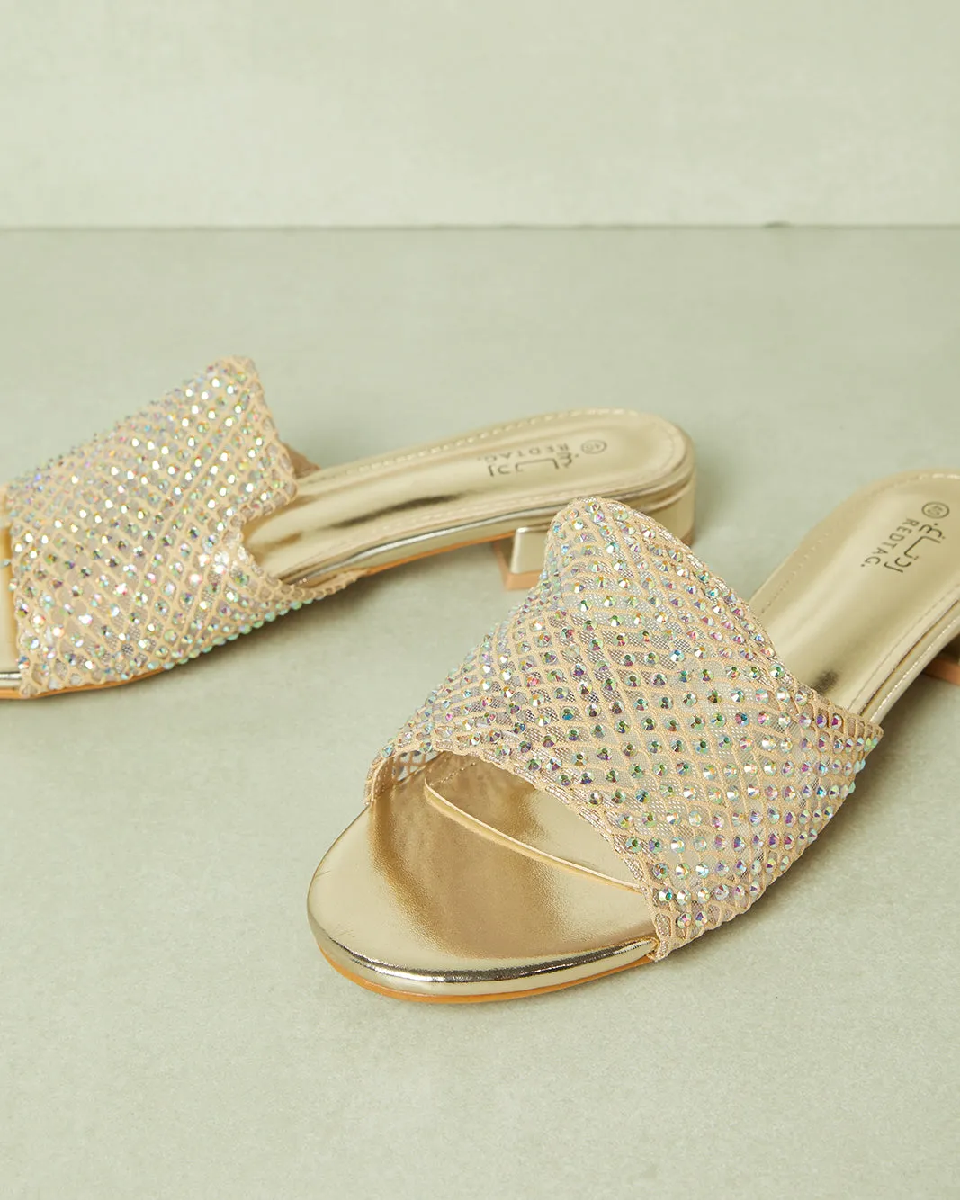 Women Gold Embellished Mule sold by Redtag product image thumbnail 3