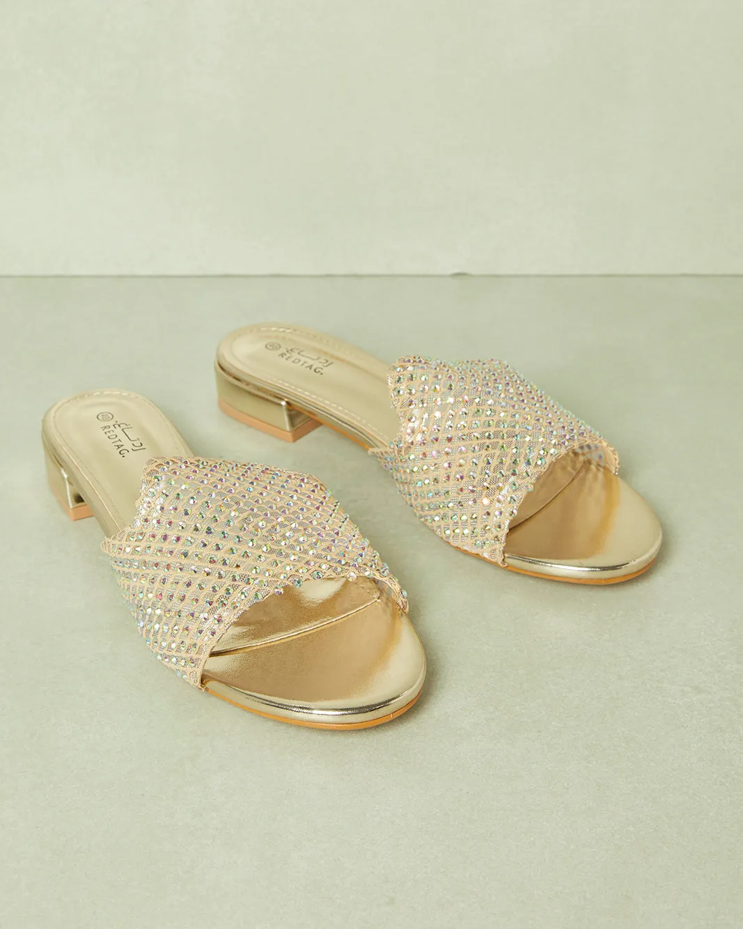 Women Gold Embellished Mule sold by Redtag product image thumbnail 2