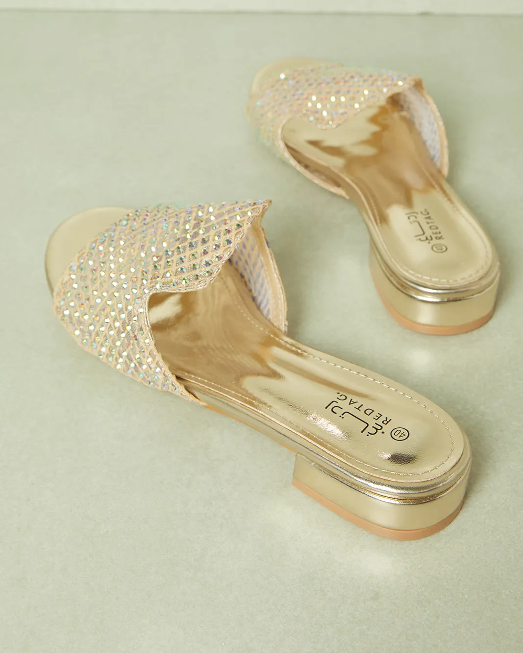 Women Gold Embellished Mule sold by Redtag product image thumbnail 4