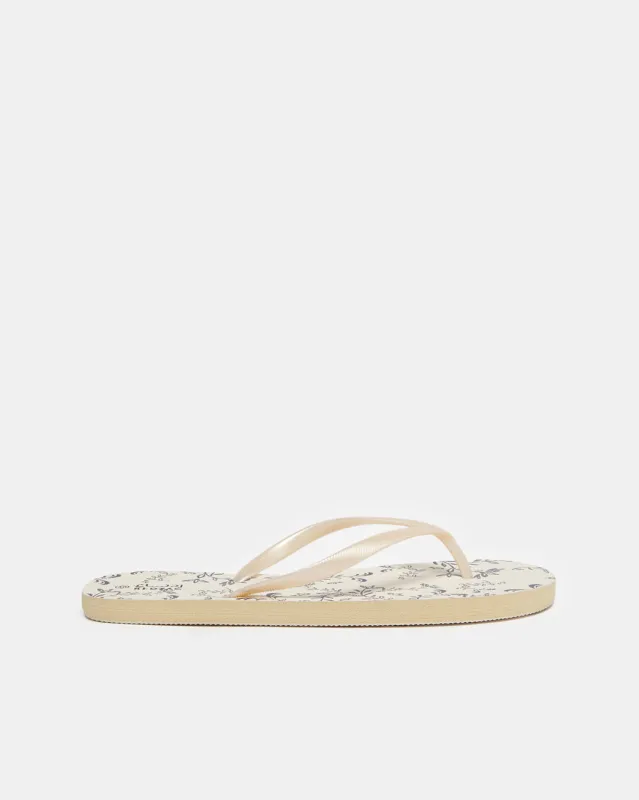 Women Beige Printed Flip Flop sold by Redtag