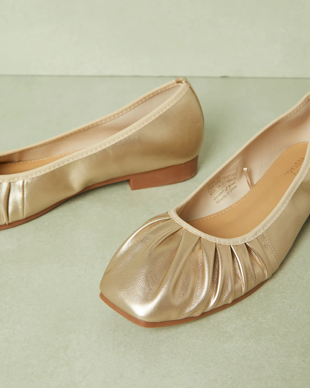 Women Gold Embellished Ballerina sold by Redtag product image thumbnail 3