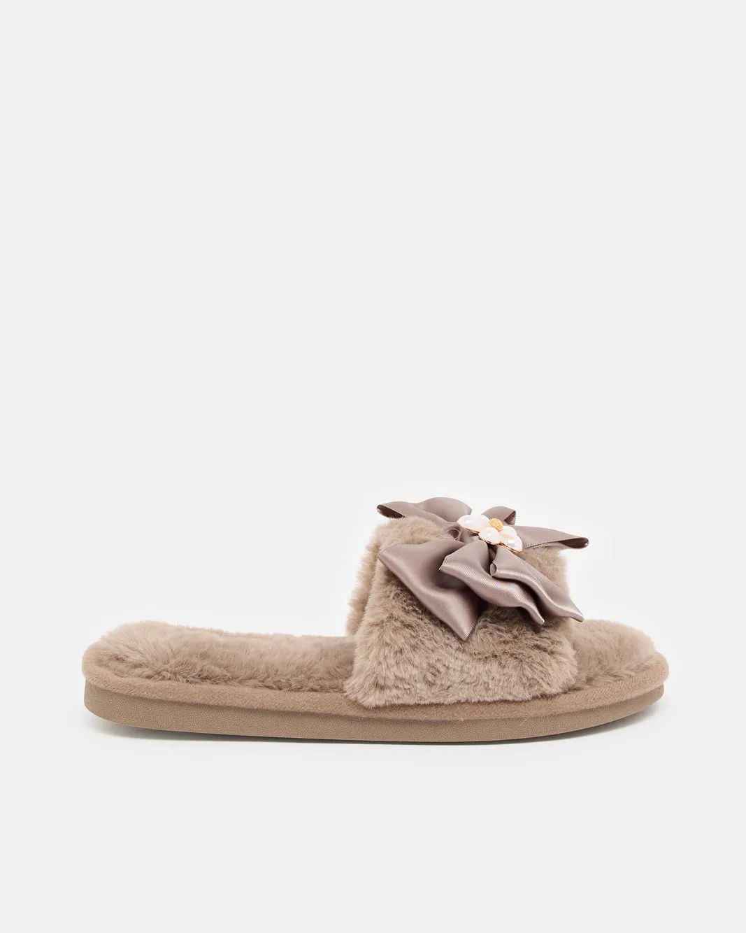Women Taupe Embellished Slipper sold by Redtag