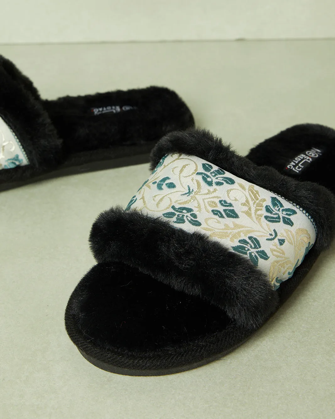 Women Black Embellished Slipper sold by Redtag product image thumbnail 3