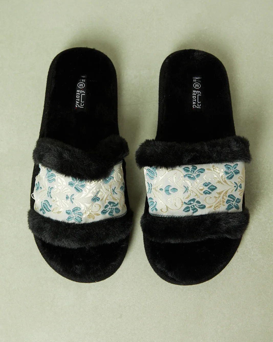 Women Black Embellished Slipper sold by Redtag product image thumbnail 2