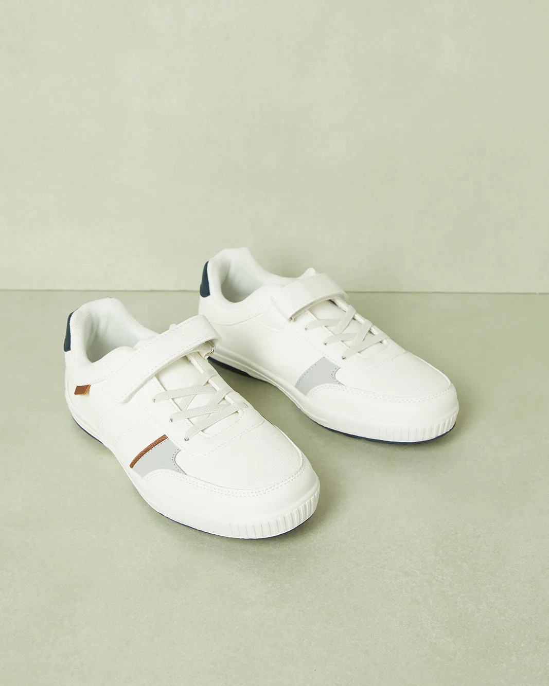 Senior Boys White Material Block Sneaker sold by Redtag product image thumbnail 2