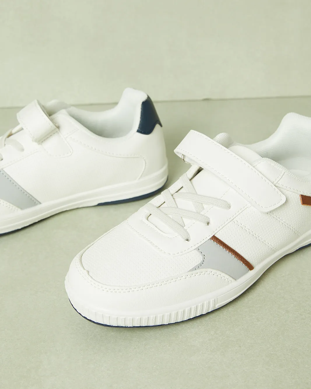 Senior Boys White Material Block Sneaker sold by Redtag product image thumbnail 3