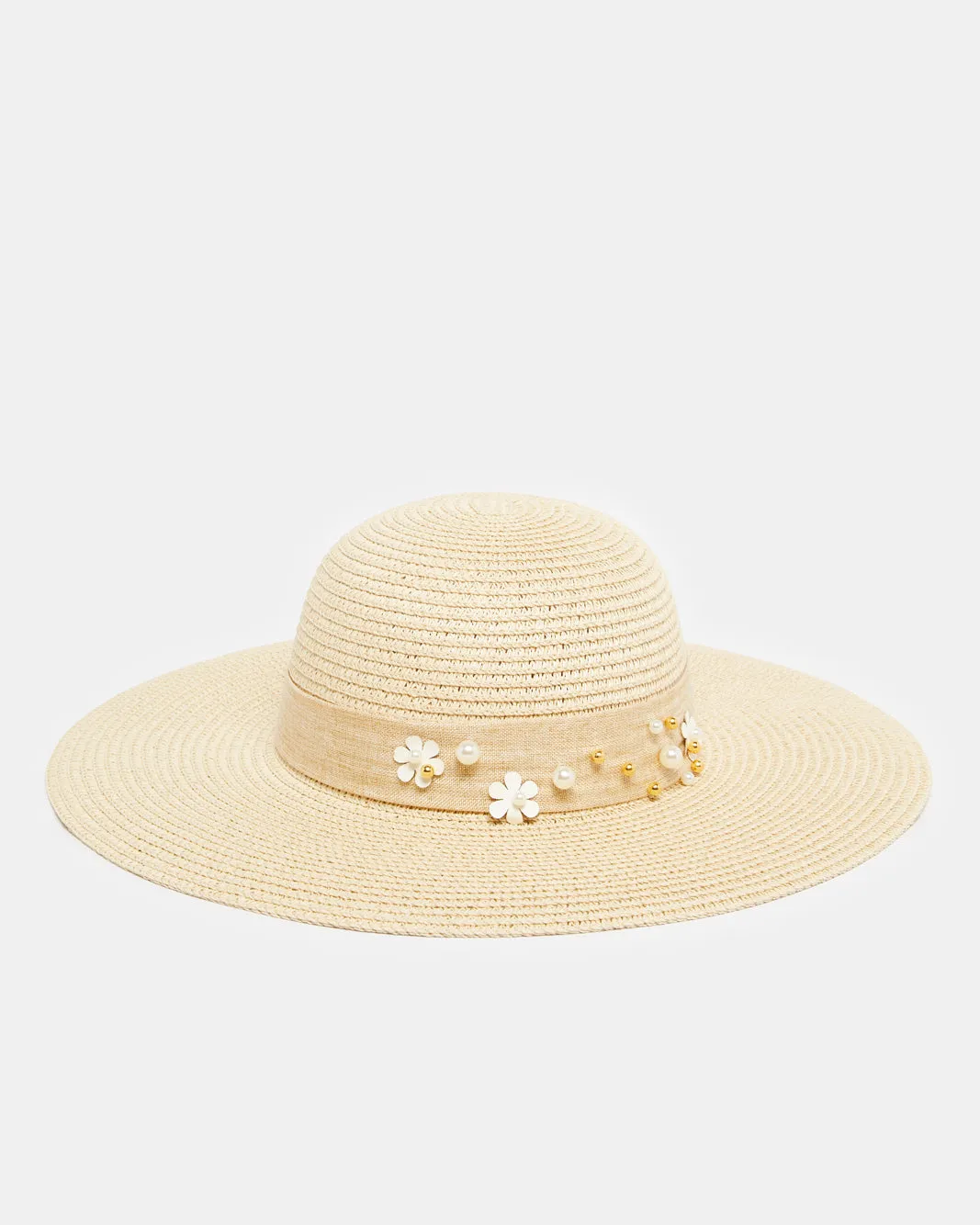 Women Beige Embellished Hat sold by Redtag