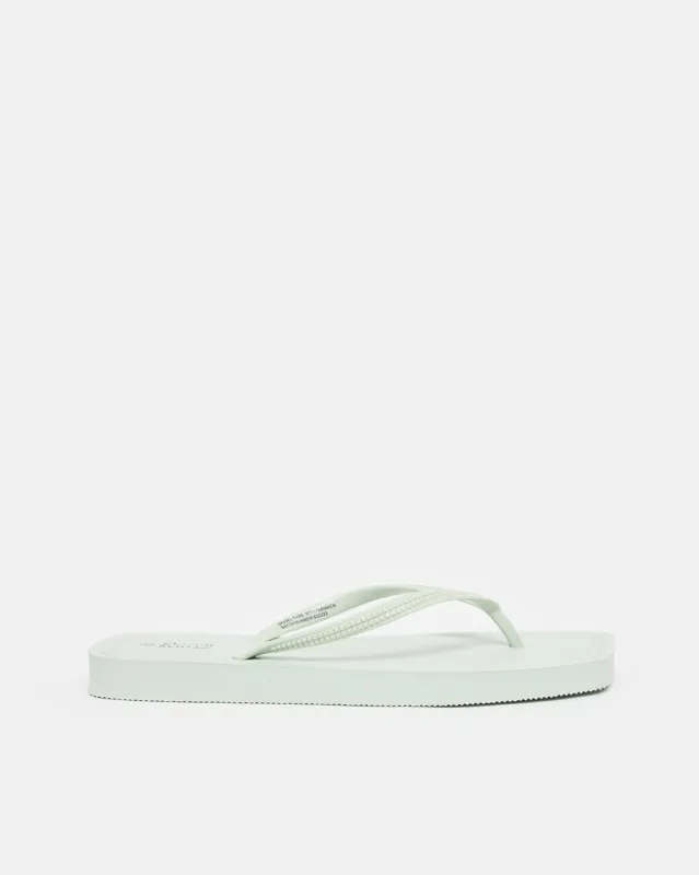 Women Green Square Toe Flip Flop sold by Redtag