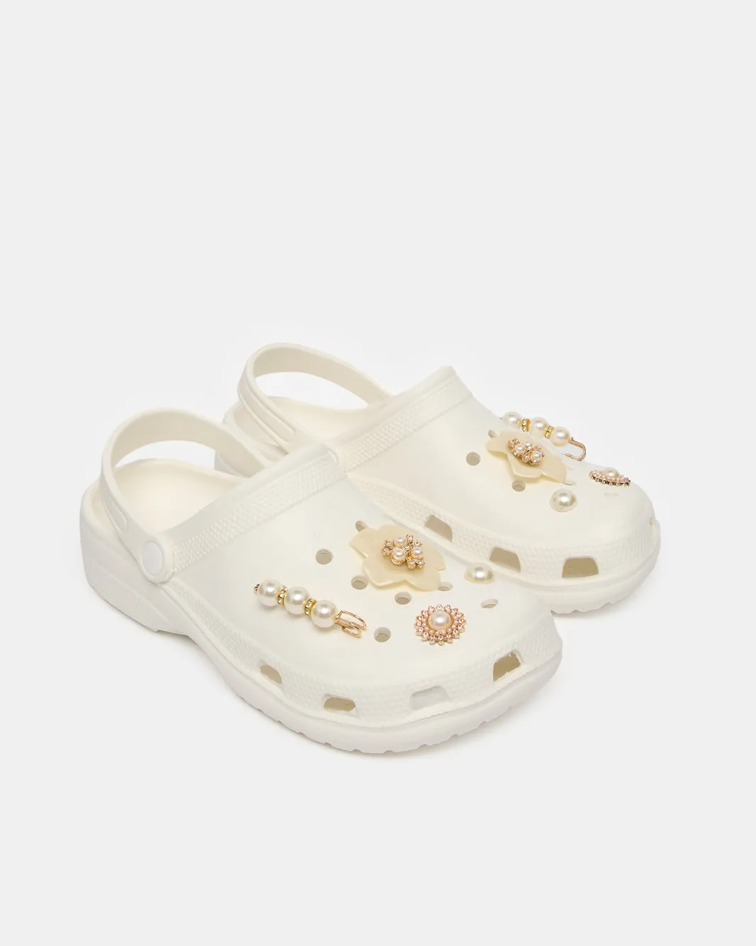 Women White Embellished Molded Mule sold by Redtag product image thumbnail 2