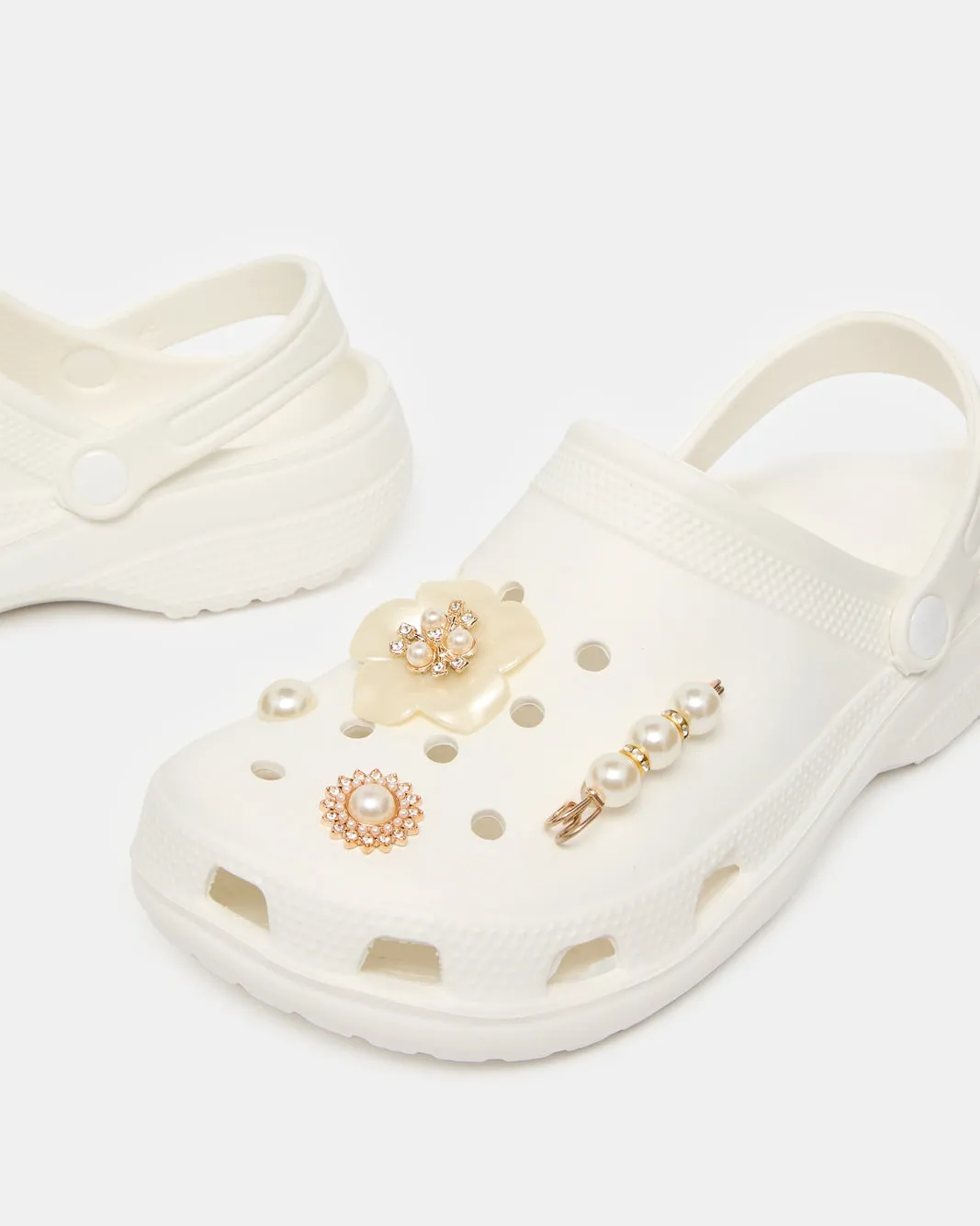 Women White Embellished Molded Mule sold by Redtag product image thumbnail 3