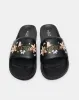 Women Black Slogan Embossed Slide sold by Redtag