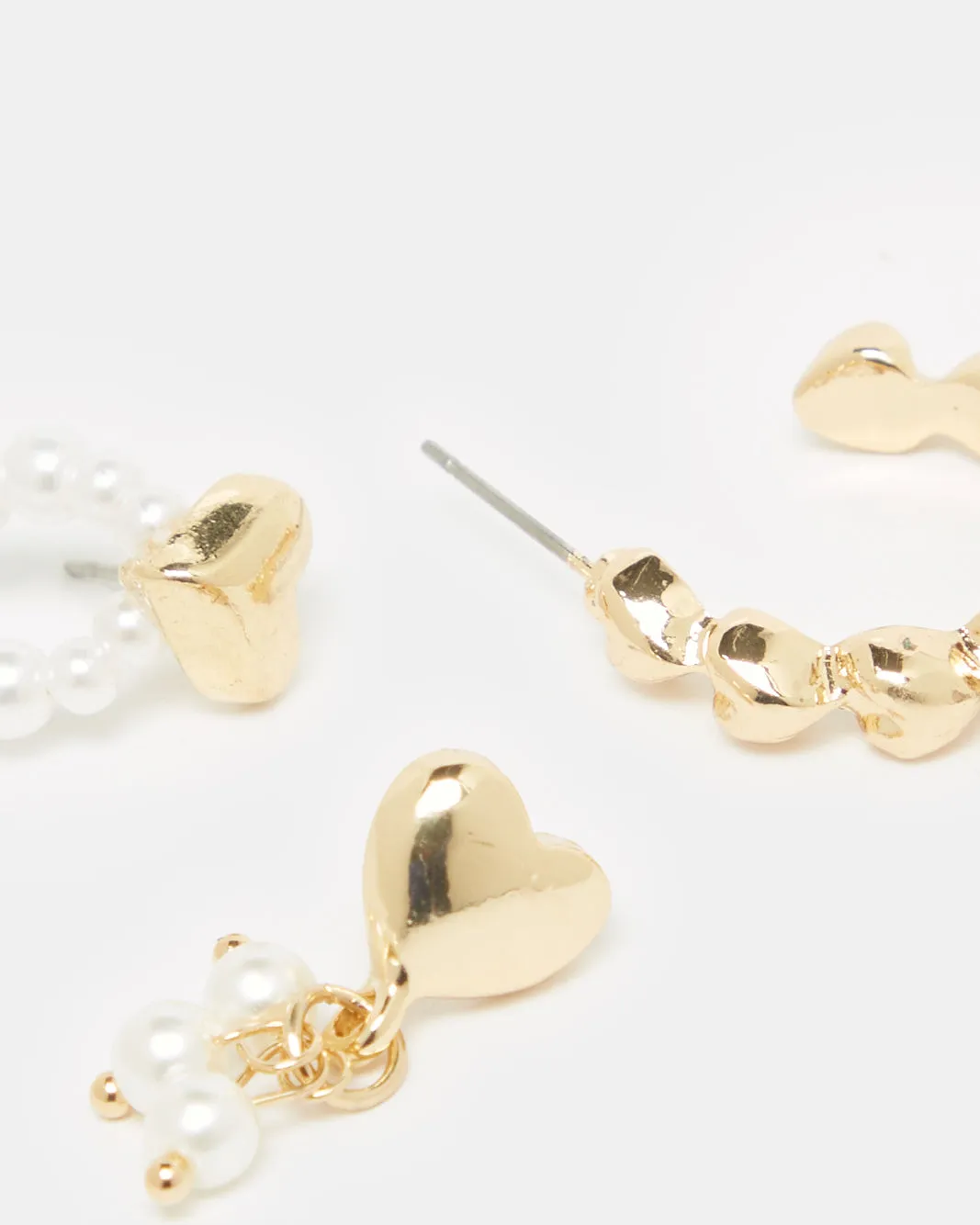 Women Gold Embellished Earring Set (3 Pairs) sold by Redtag product image thumbnail 3