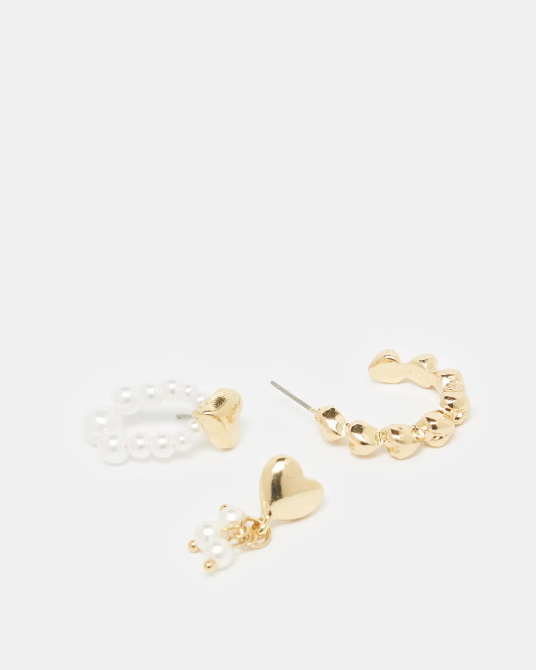 Women Gold Embellished Earring Set (3 Pairs) sold by Redtag product image thumbnail 2