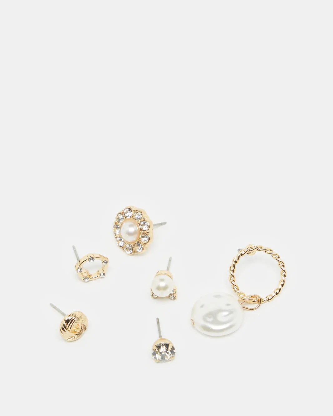 Women Gold Embellished Earring Set (6 Pairs) sold by Redtag product image thumbnail 2