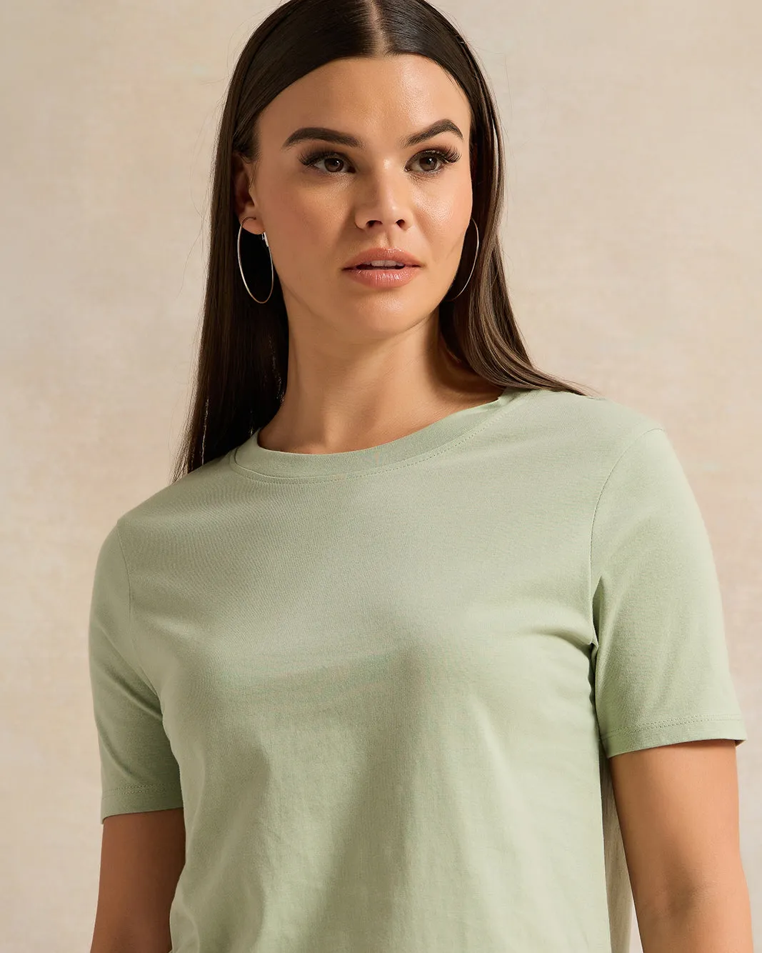 Women Green Short Sleeve T-Shirt sold by Redtag product image thumbnail 4