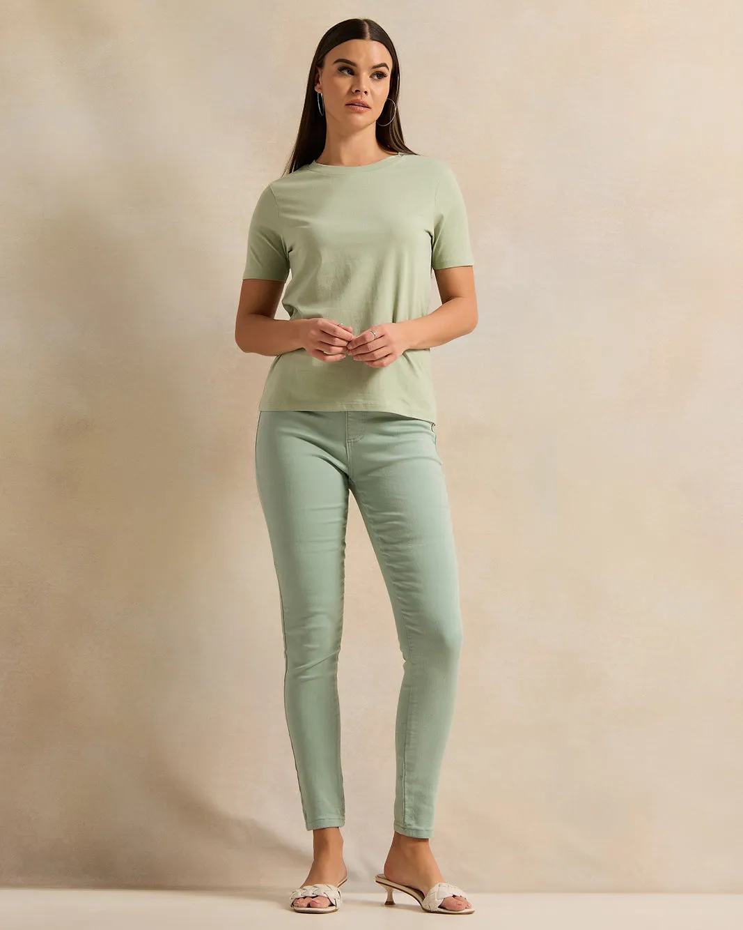 Women Green Short Sleeve T-Shirt sold by Redtag product image thumbnail 2