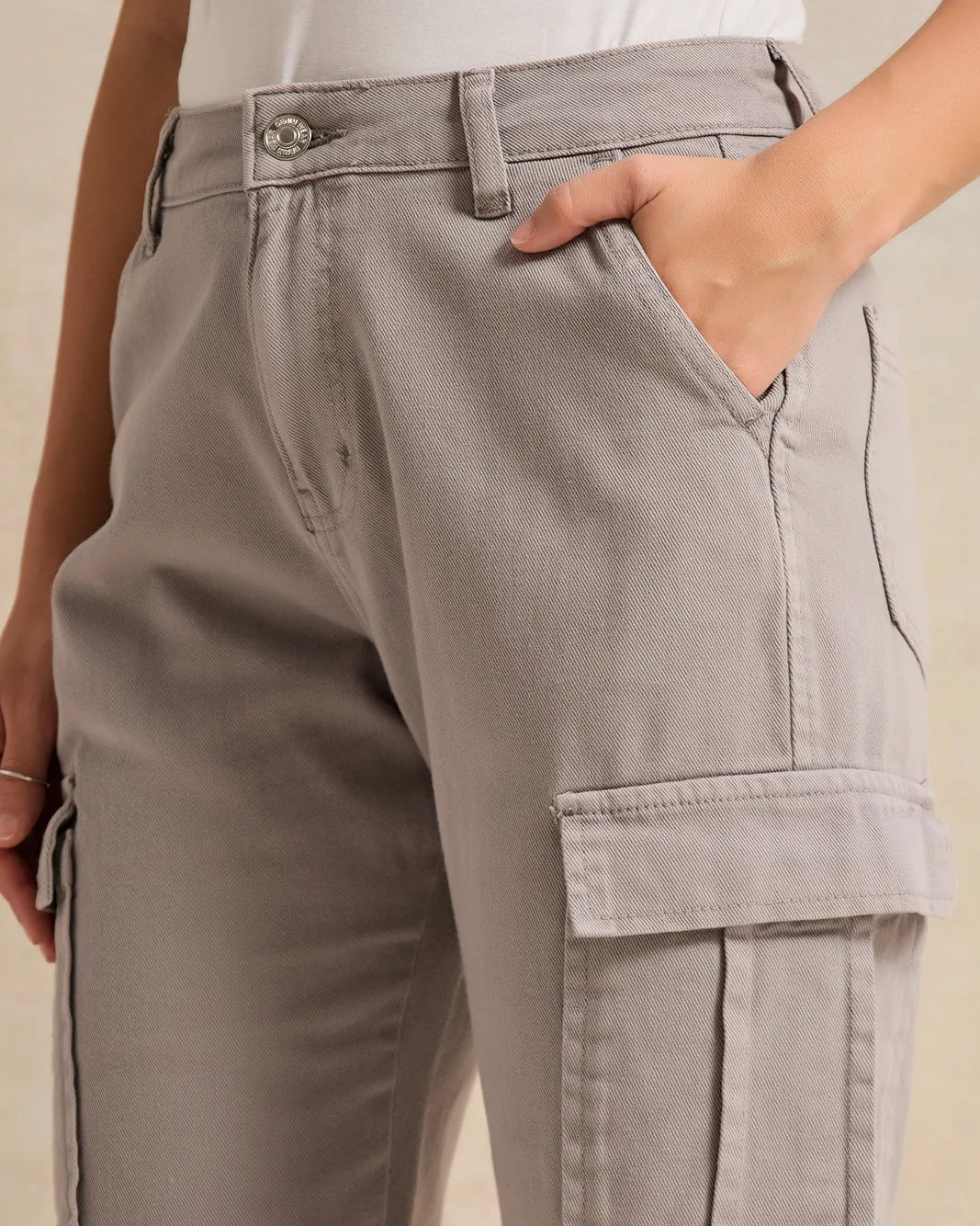 Women Grey Cargo Pants sold by Redtag product image thumbnail 4