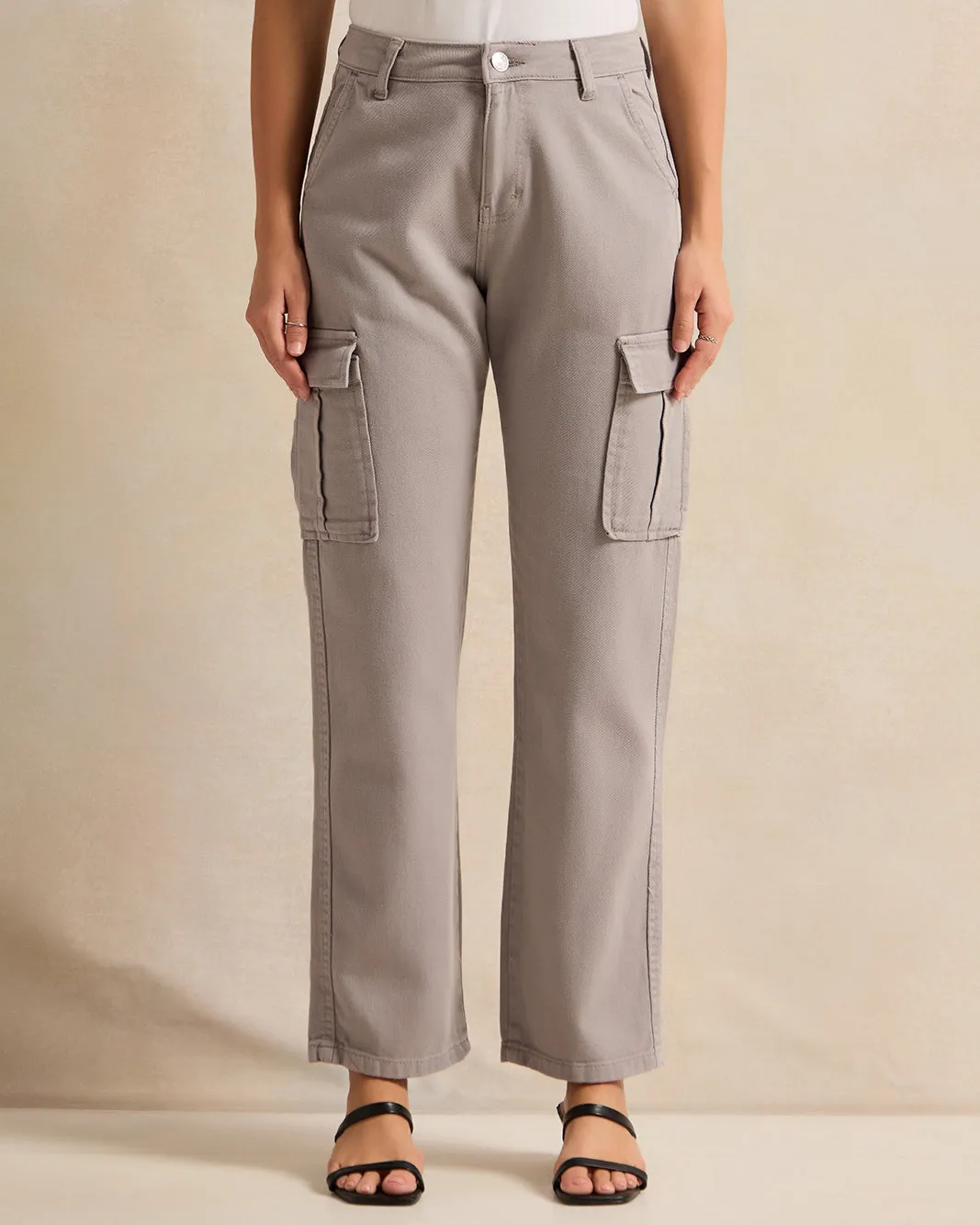 Women Grey Cargo Pants sold by Redtag