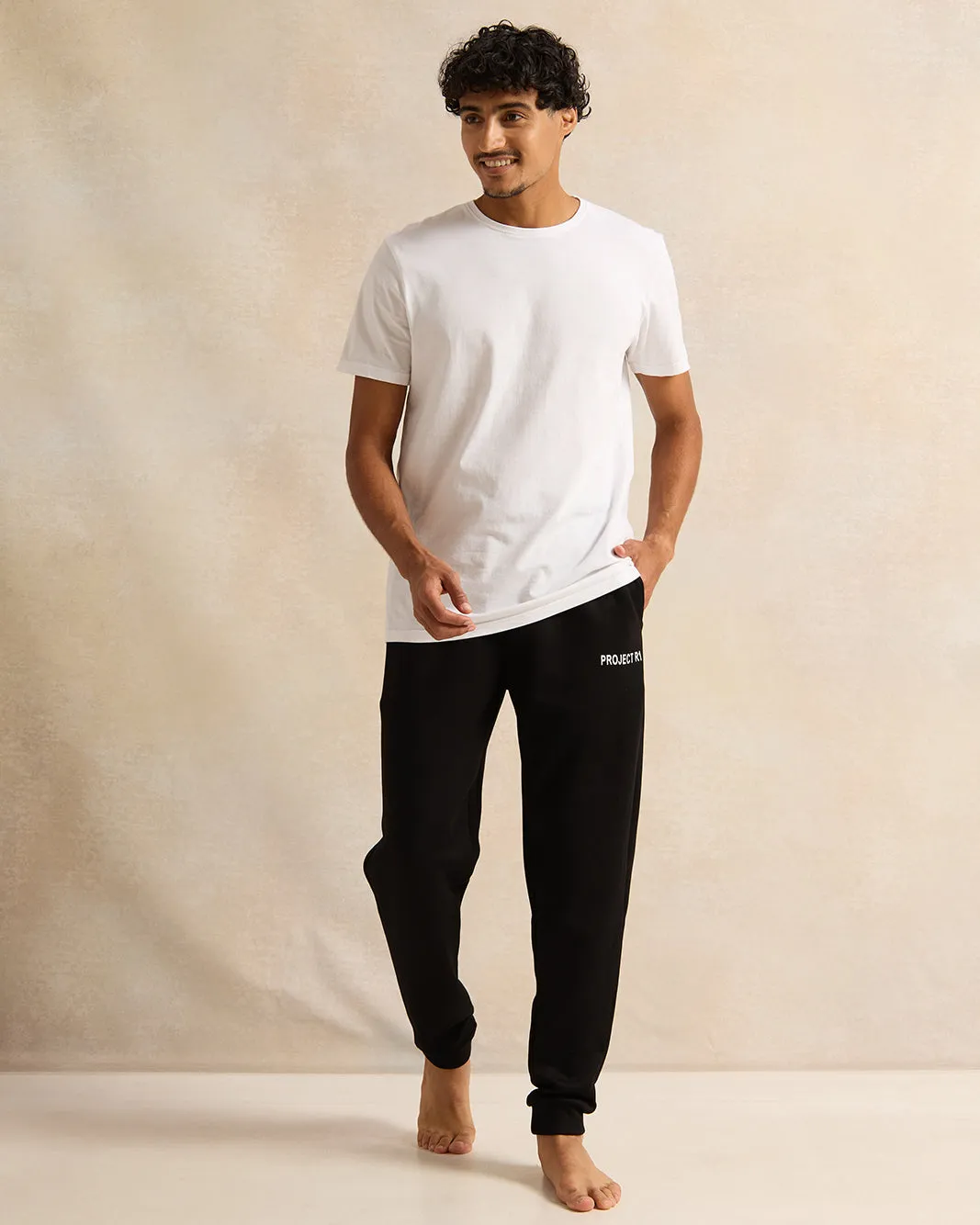 Men Black Placement Print Lounge Pants sold by Redtag product image thumbnail 2