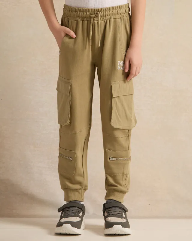 Boys Green Cargo Pocket Jogger Pants sold by Redtag