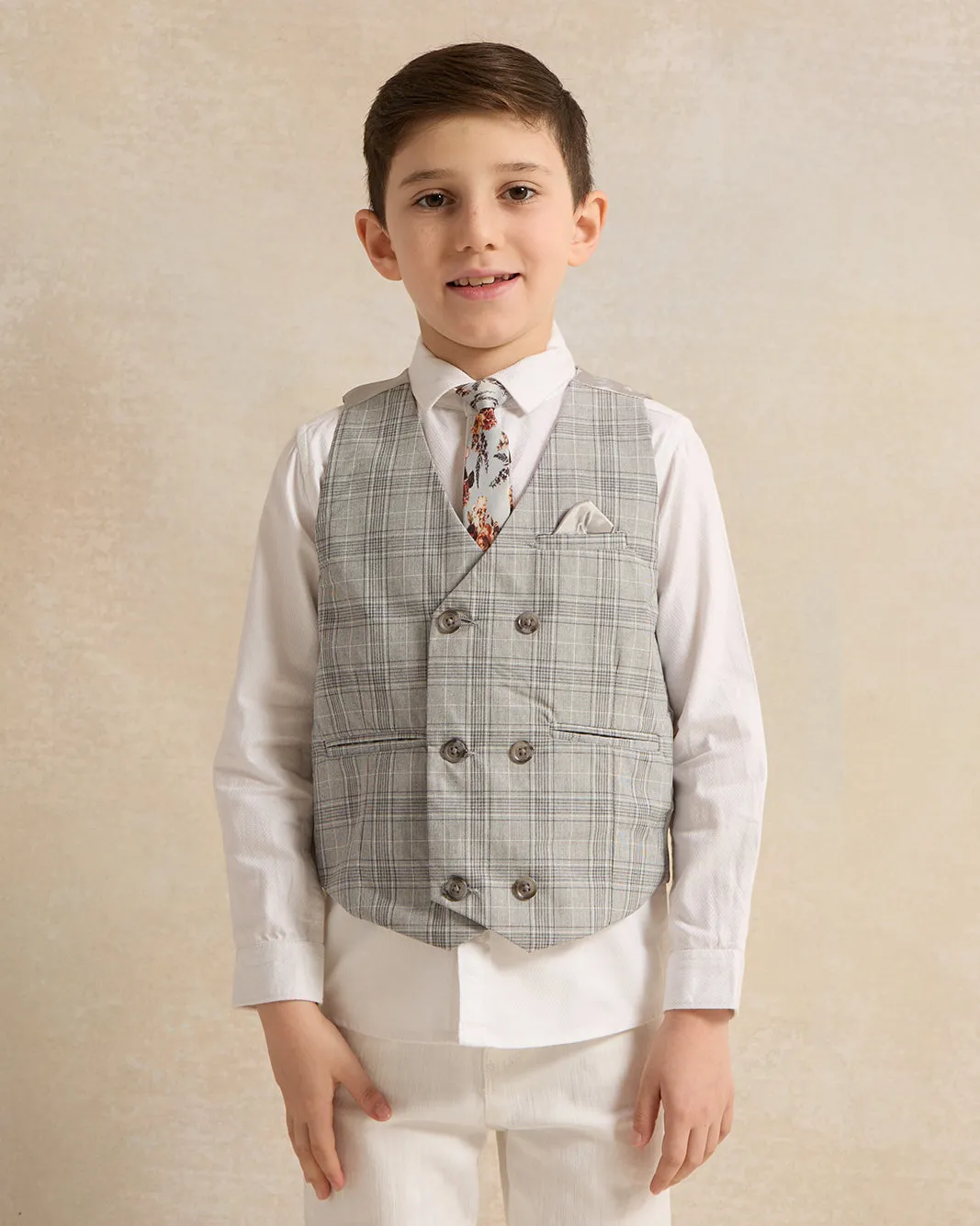 Boys Grey Vest Coat And Shirt Set (3 Piece) sold by Redtag