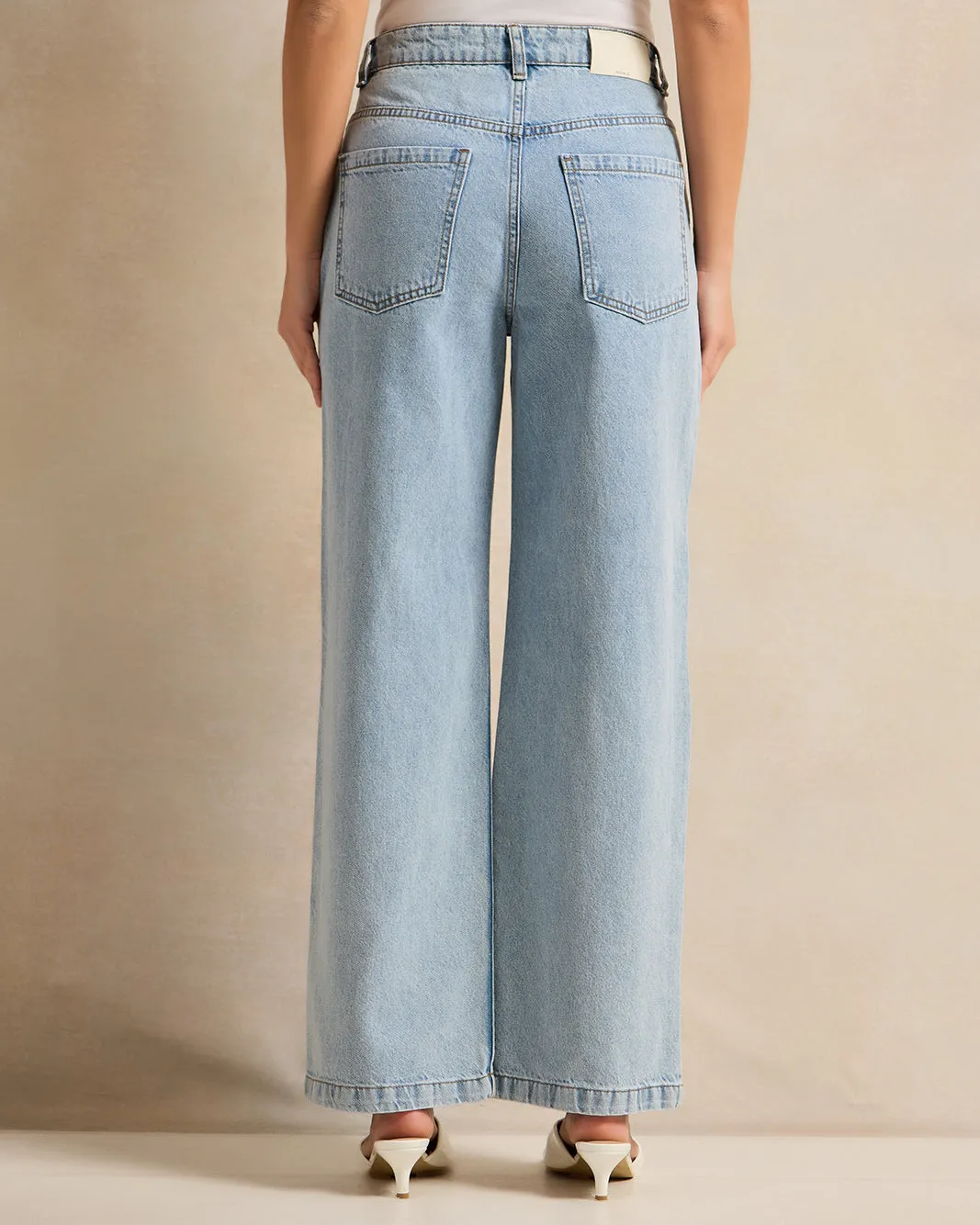 Women Blue Embellished Wide Leg Jeans sold by Redtag product image thumbnail 3