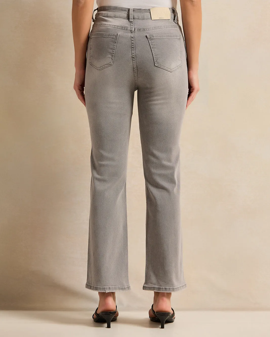 Women Grey Straight Fit Jeans sold by Redtag product image thumbnail 3