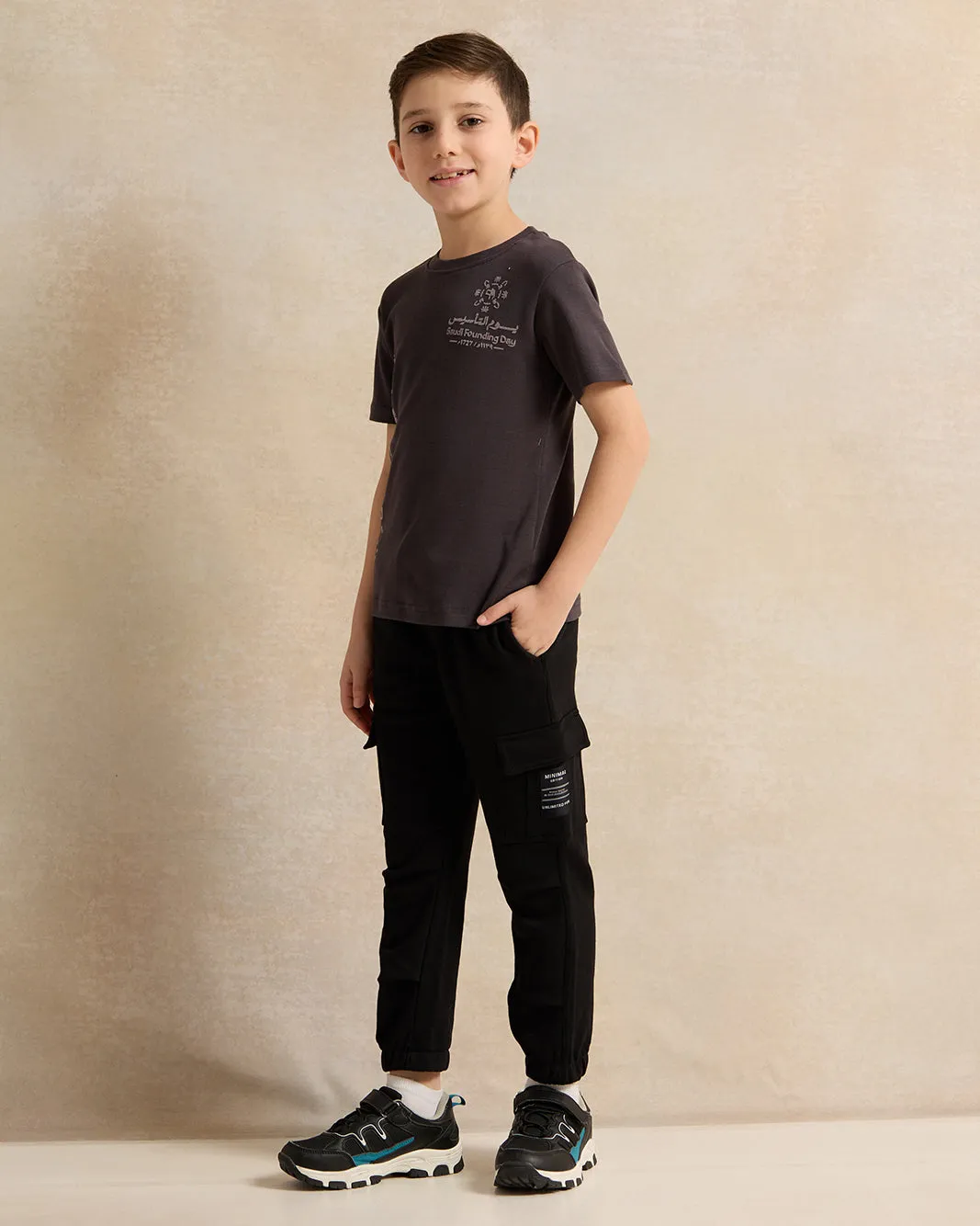 Boys Charcoal KSA Foundation Day Print T-Shirt sold by Redtag product image thumbnail 2