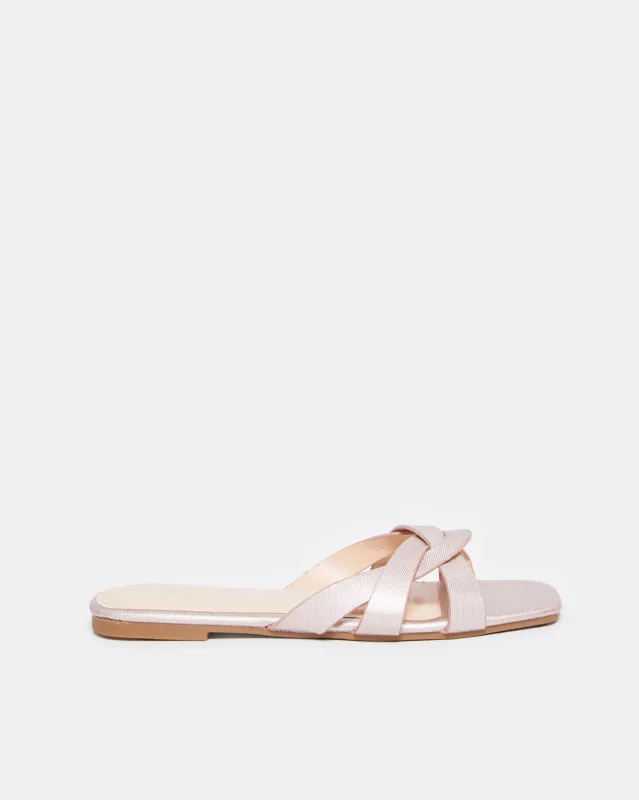 Women Gold Embellished Trim Mule sold by Redtag