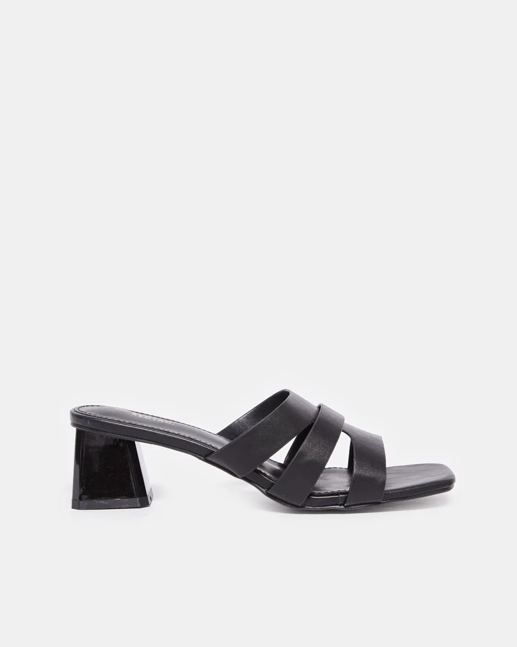 Women Black Over strap Mule sold by Redtag
