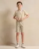 Boys Green And White Shorts With Suspender sold by Redtag