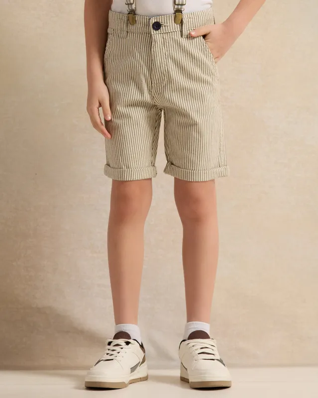 Boys Green And White Shorts With Suspender sold by Redtag