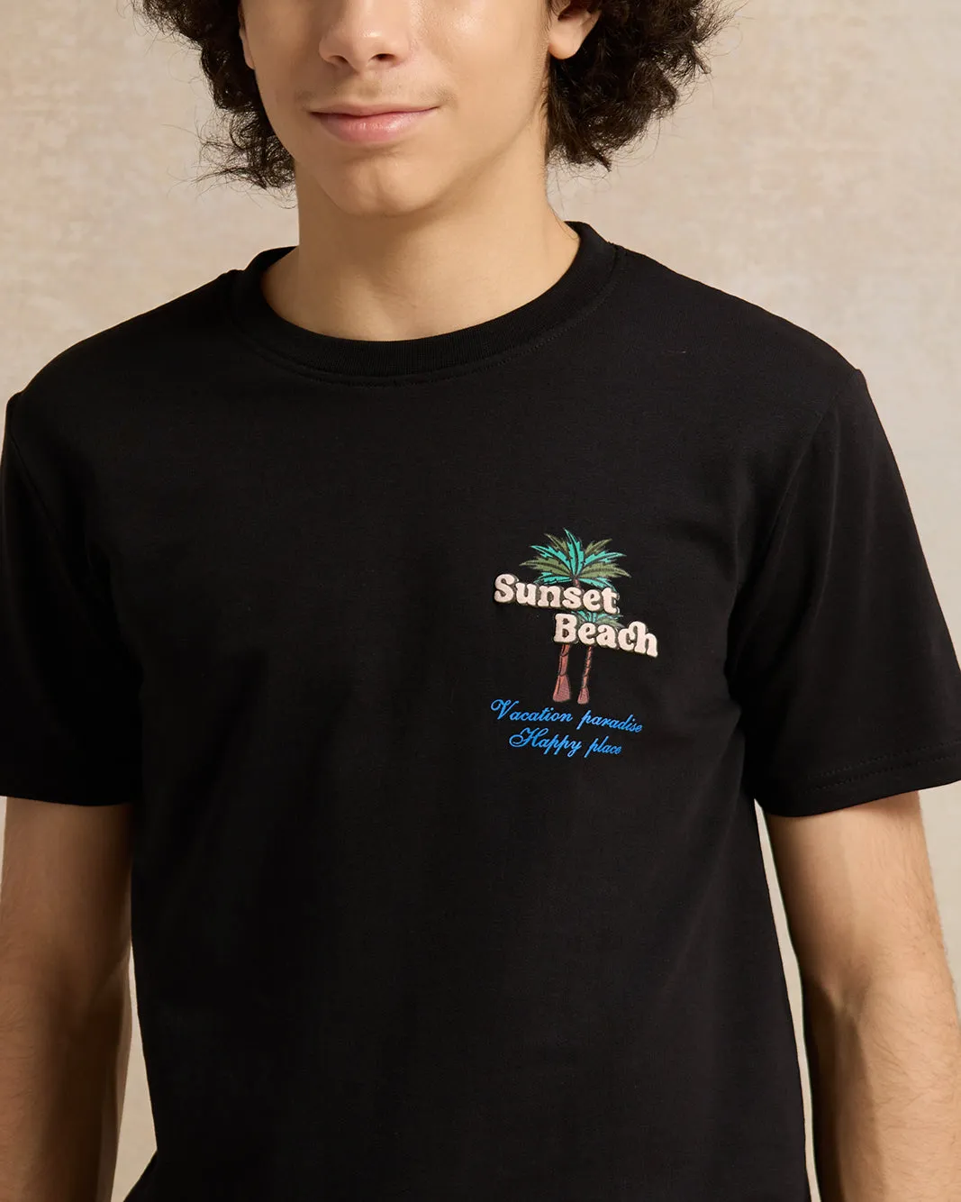 Senior Boys Black Printed T-Shirt sold by Redtag product image thumbnail 4