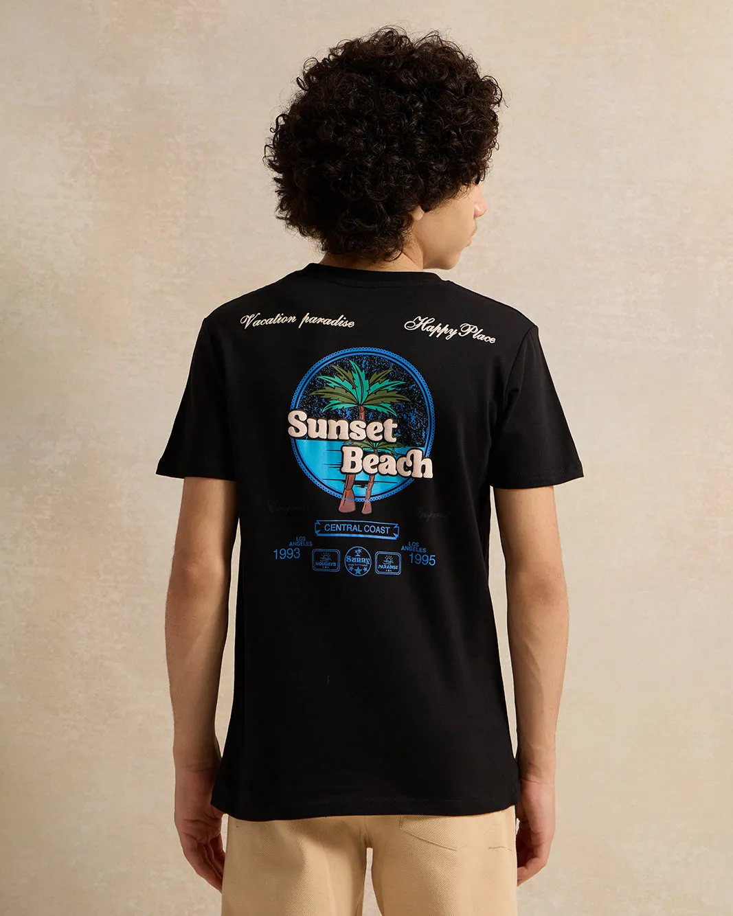 Senior Boys Black Printed T-Shirt sold by Redtag product image thumbnail 3
