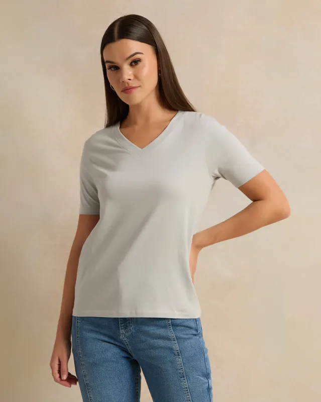 Women Grey Short Sleeve T-Shirt sold by Redtag