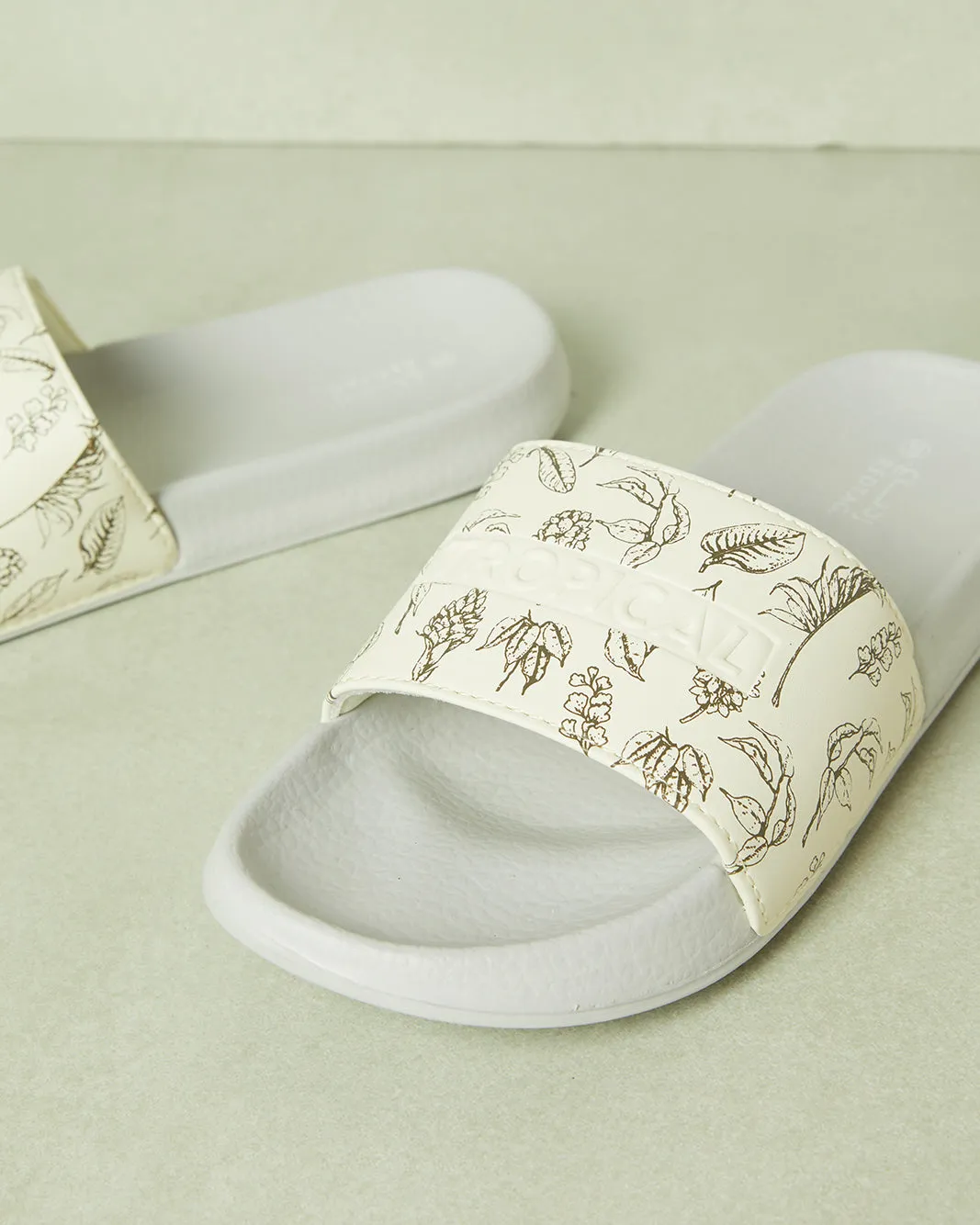 Senior Boys White Printed Slide sold by Redtag product image thumbnail 3