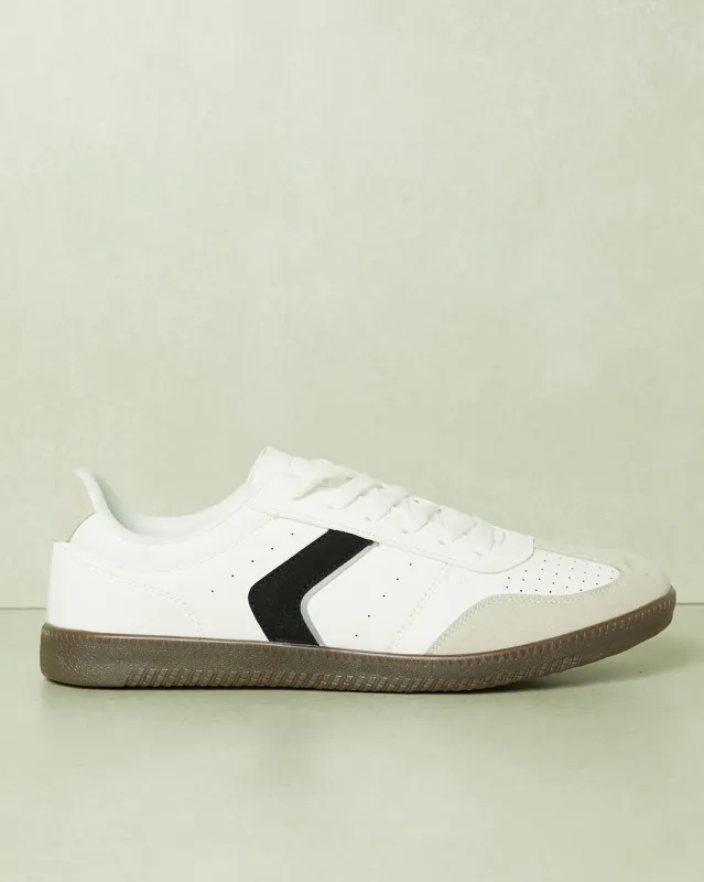 Men White Material Block Sneakers sold by Redtag