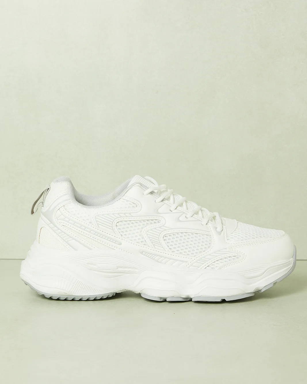 Men White Material Block Chunky Sneakers sold by Redtag