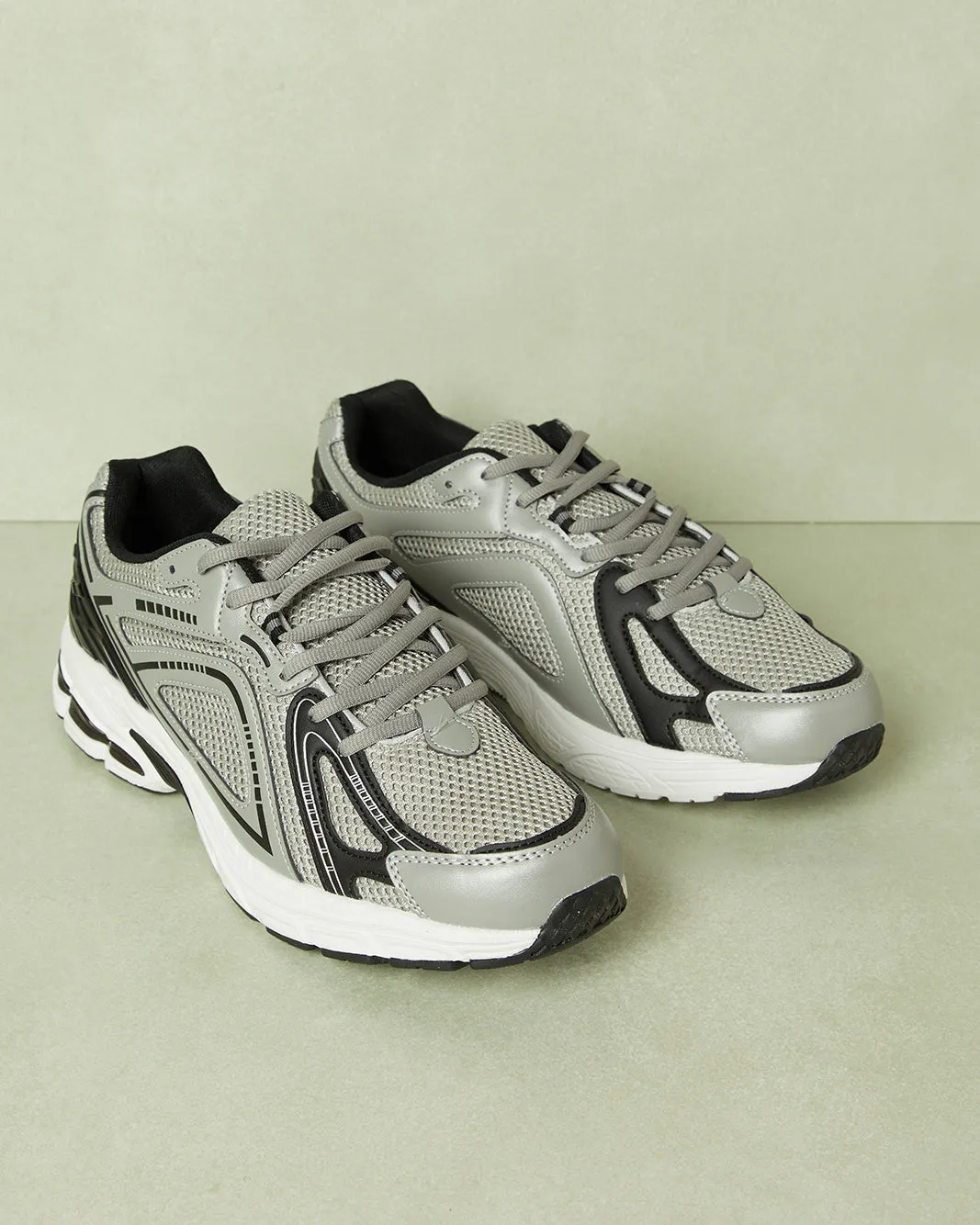 Men Grey Color Block Chunky Trainers sold by Redtag product image thumbnail 2
