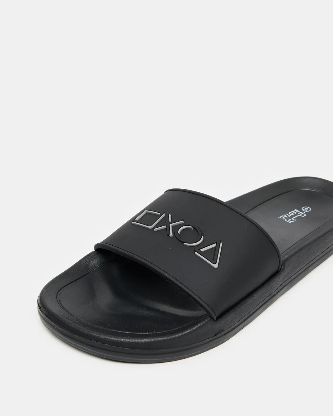 Men Black Embossed Slide sold by Redtag product image thumbnail 3