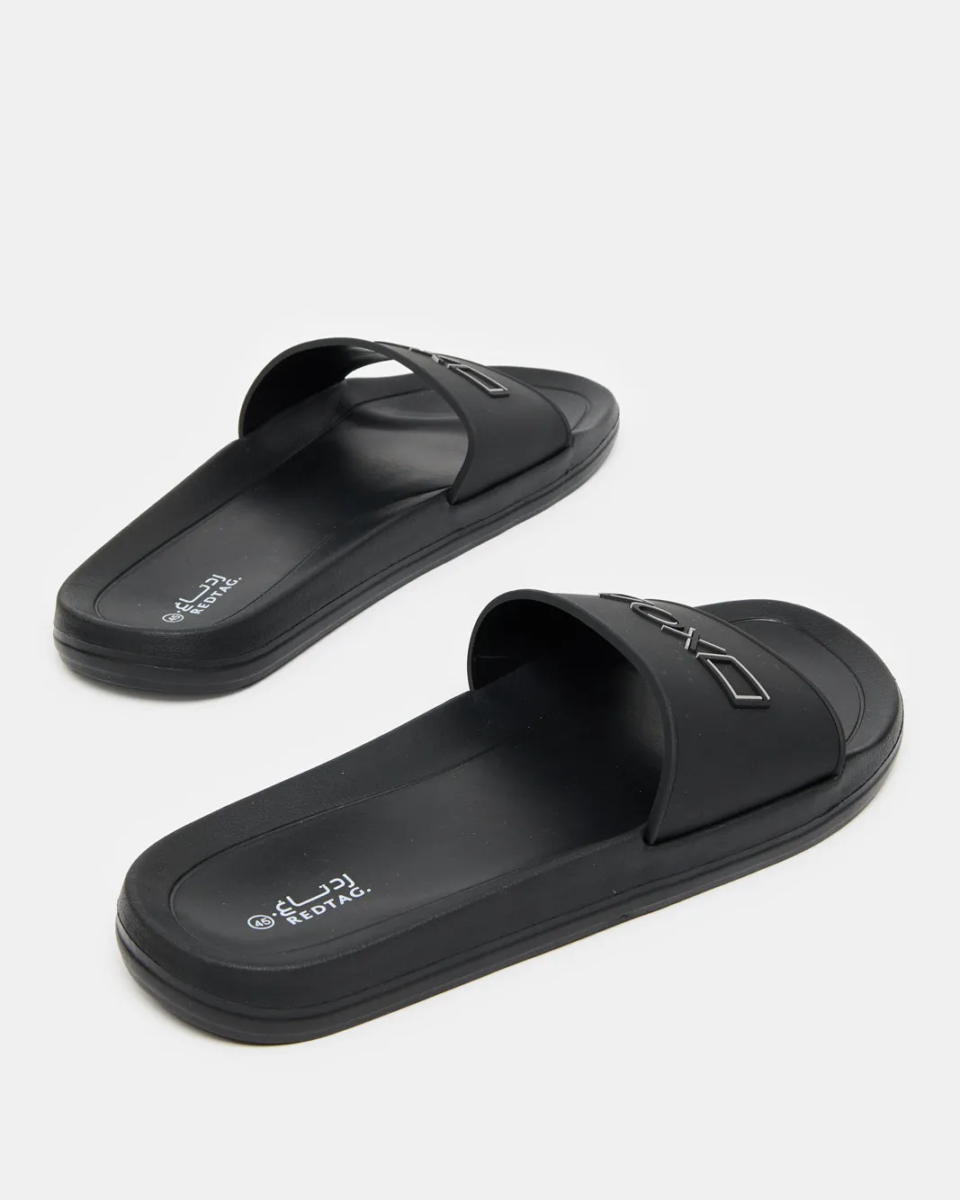 Men Black Embossed Slide sold by Redtag product image thumbnail 4