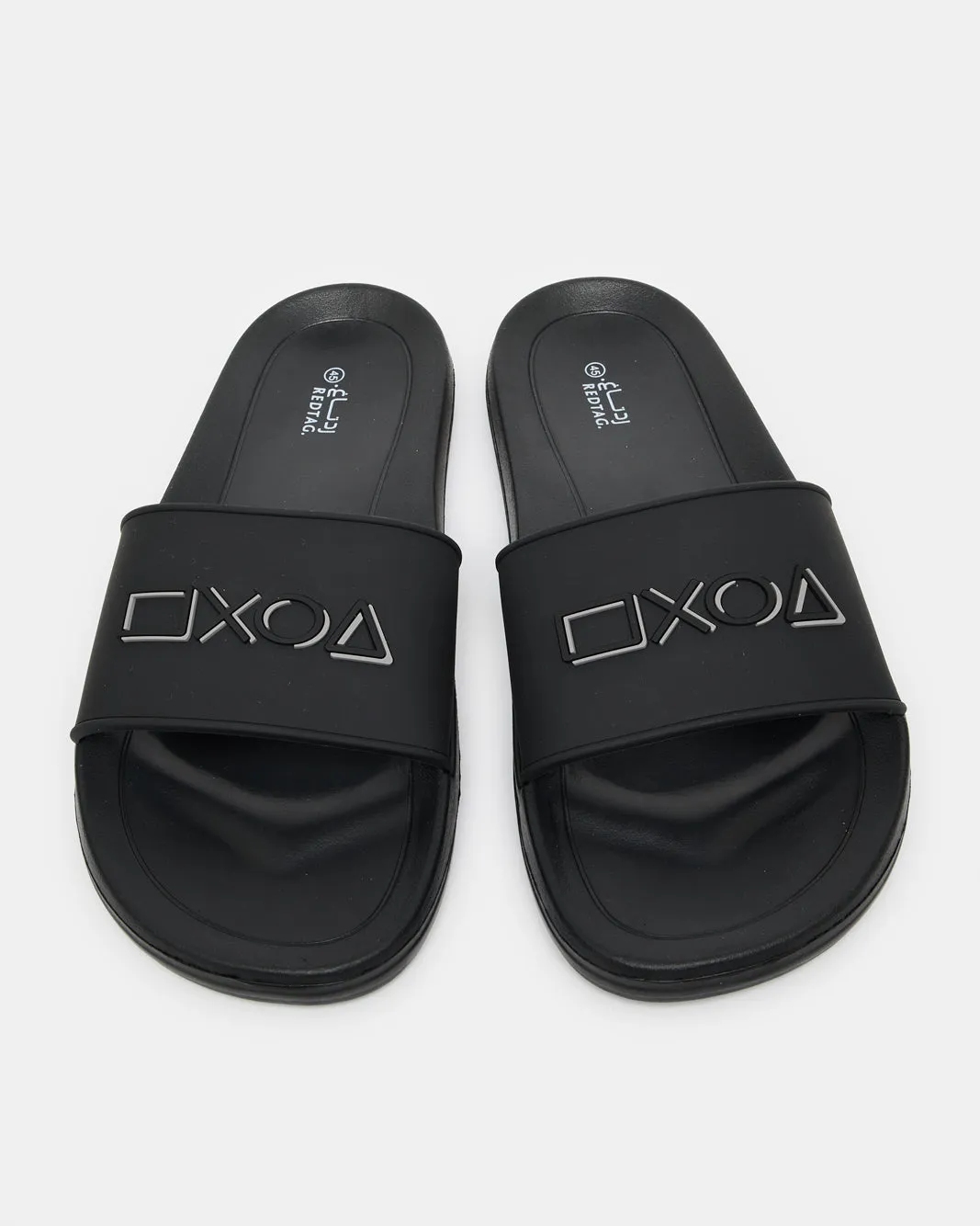 Men Black Embossed Slide sold by Redtag product image thumbnail 2