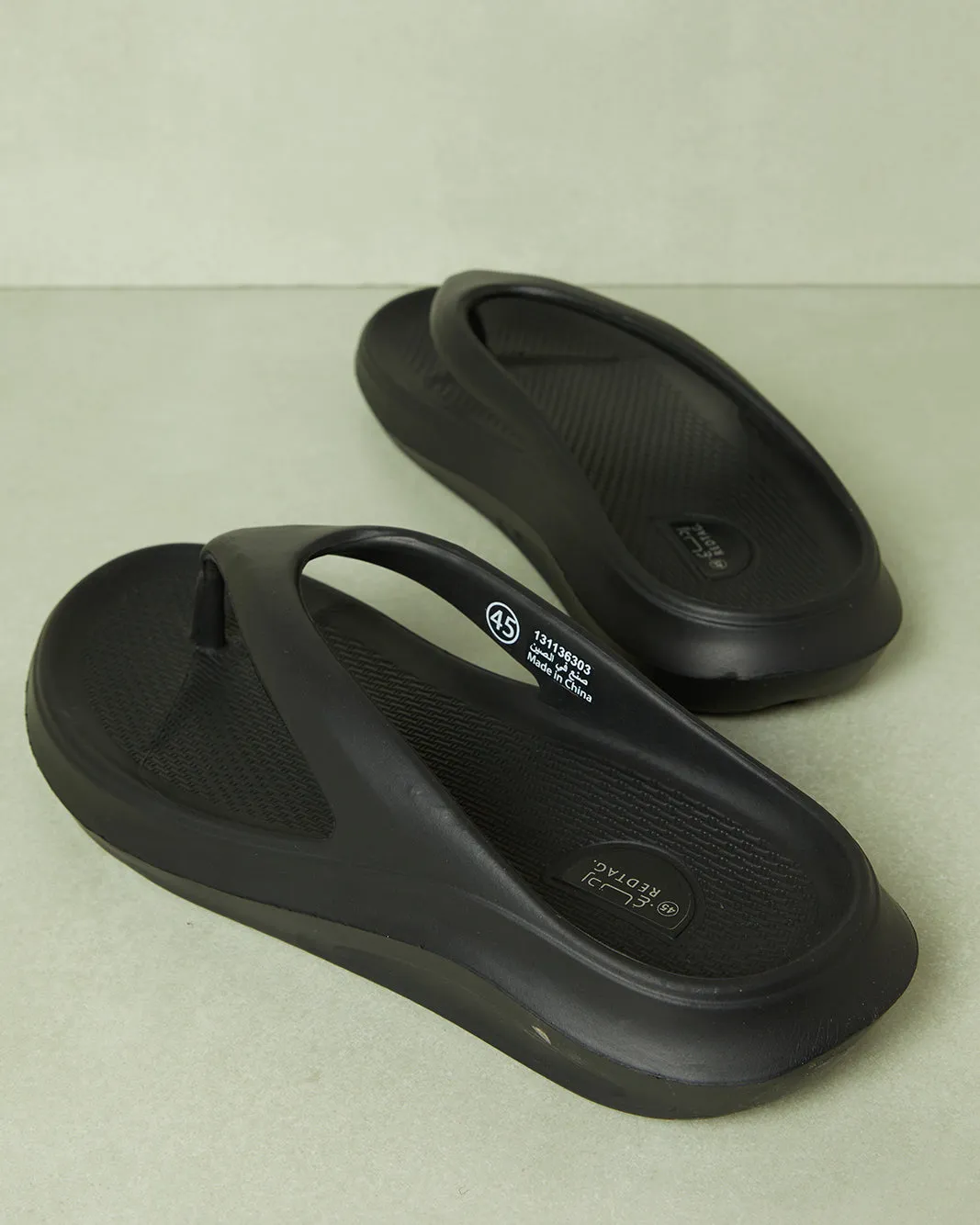 Men Black Toe Post Slide sold by Redtag product image thumbnail 4
