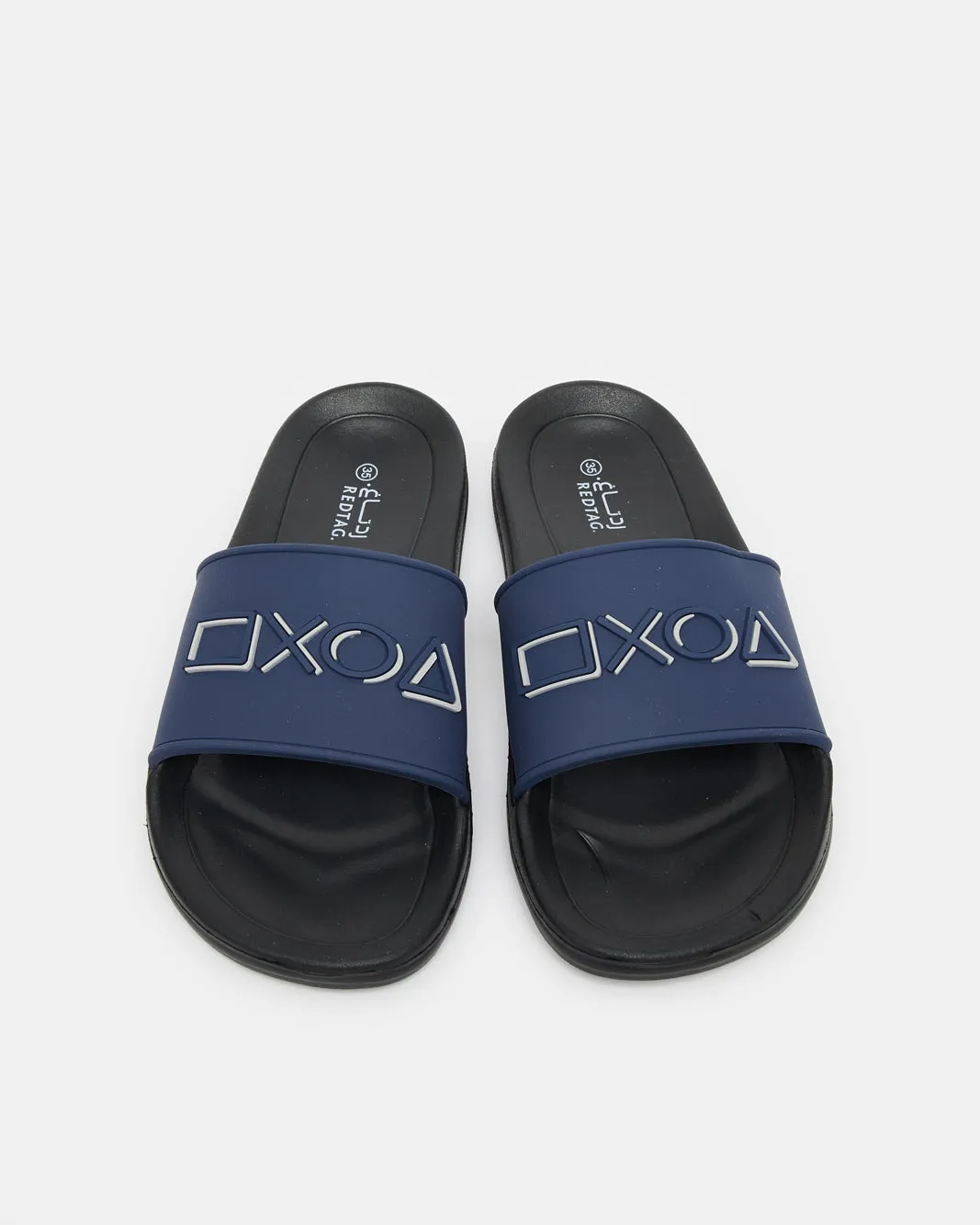 Senior Boys Navy Embossed Slide sold by Redtag product image thumbnail 2