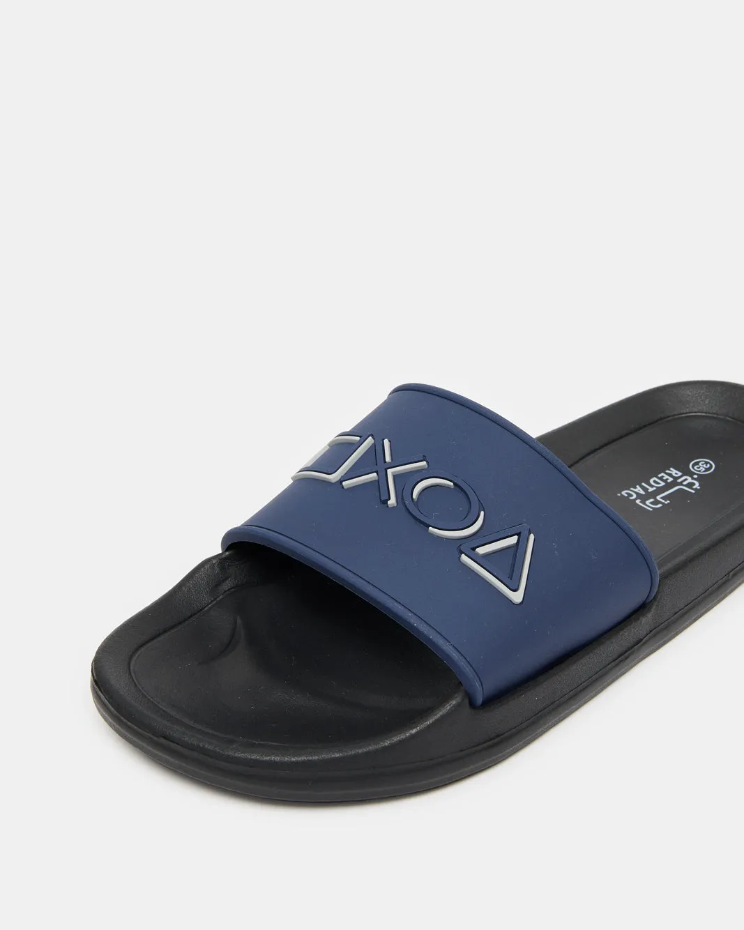Senior Boys Navy Embossed Slide sold by Redtag product image thumbnail 3